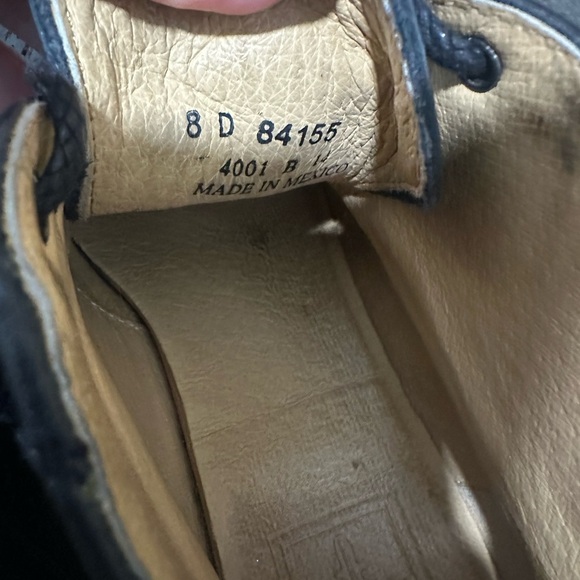 Frye Mens Lace Up Boots Sz 8 D Wingtip Chukkas Mid Top Ankle Dress Black Leather - Picture 6 of 8